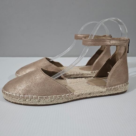 Eileen Fisher Lala Espadrille Womens Size 9 Metallic Tan Leather Flat Sandal - Picture 1 of 13